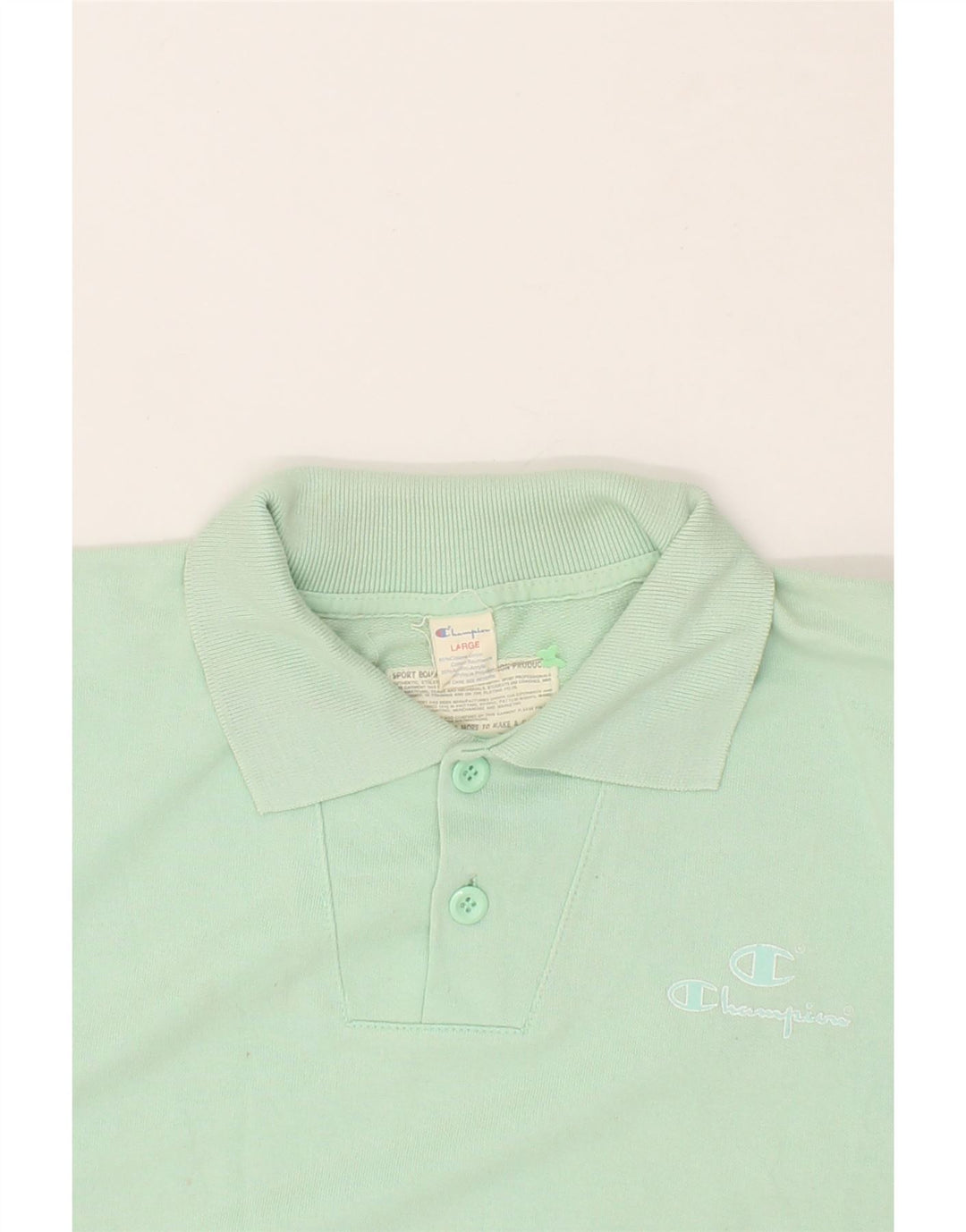 CHAMPION Mens Polo Shirt Large Green Cotton Vintage Champion and Second-Hand Champion from Messina Hembry 
