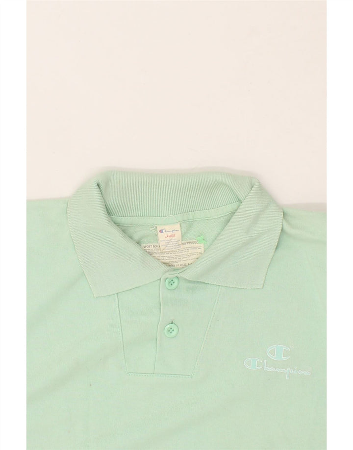 CHAMPION Mens Polo Shirt Large Green Cotton Vintage Champion and Second-Hand Champion from Messina Hembry 