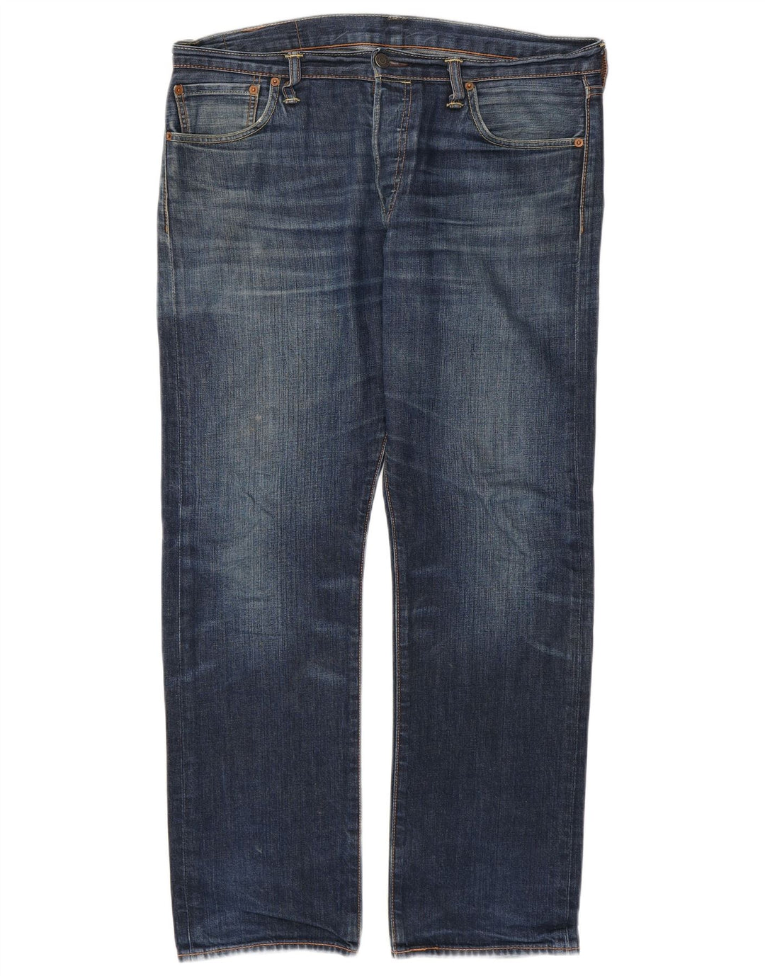 LEVI'S Masculino 501 Straight Jeans W34 L30 Azul Algodão