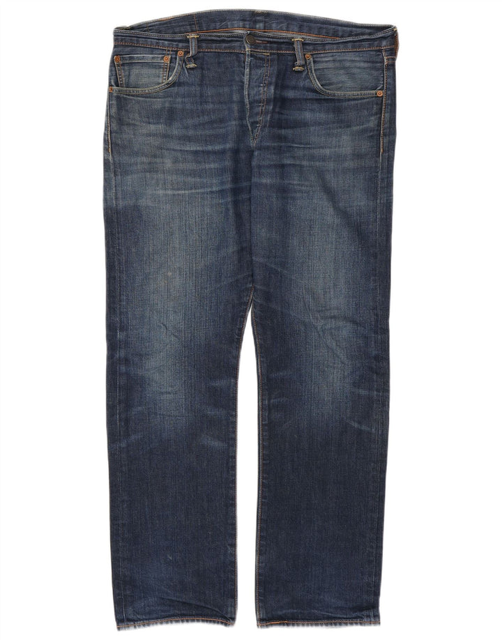 LEVI'S Masculino 501 Straight Jeans W34 L30 Azul Algodão