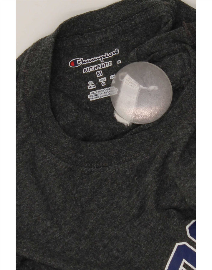 Camiseta masculina Champion George Fox University com estampa gráfica de algodão cinza médio
