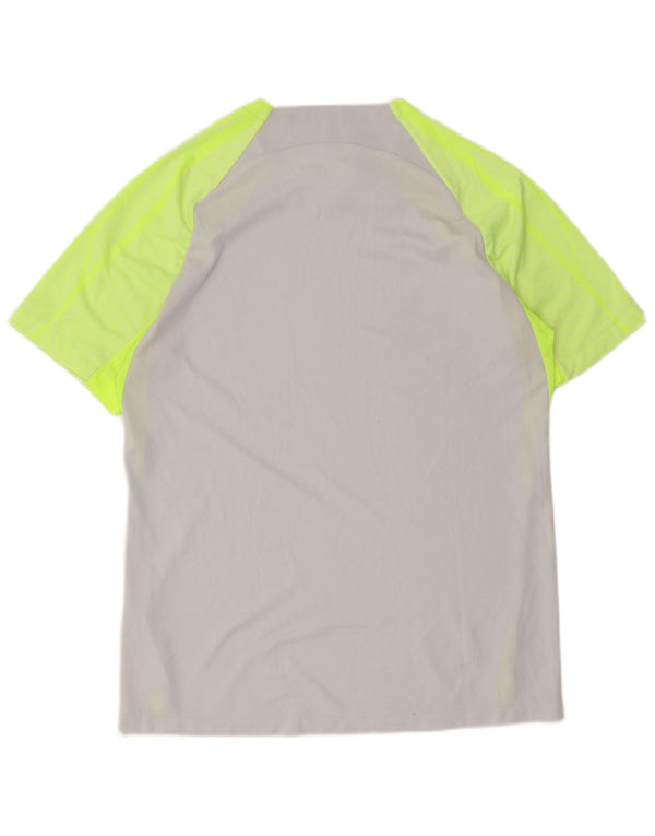 Camiseta masculina Nike Dri Fit Slim Top grande cinza colorblock poliéster