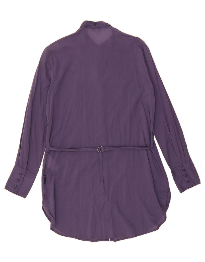 ARMANI JEANS Womens Shirt Dress US 6 Medium Purple Cotton Vintage Armani Jeans and Second-Hand Armani Jeans from Messina Hembry 