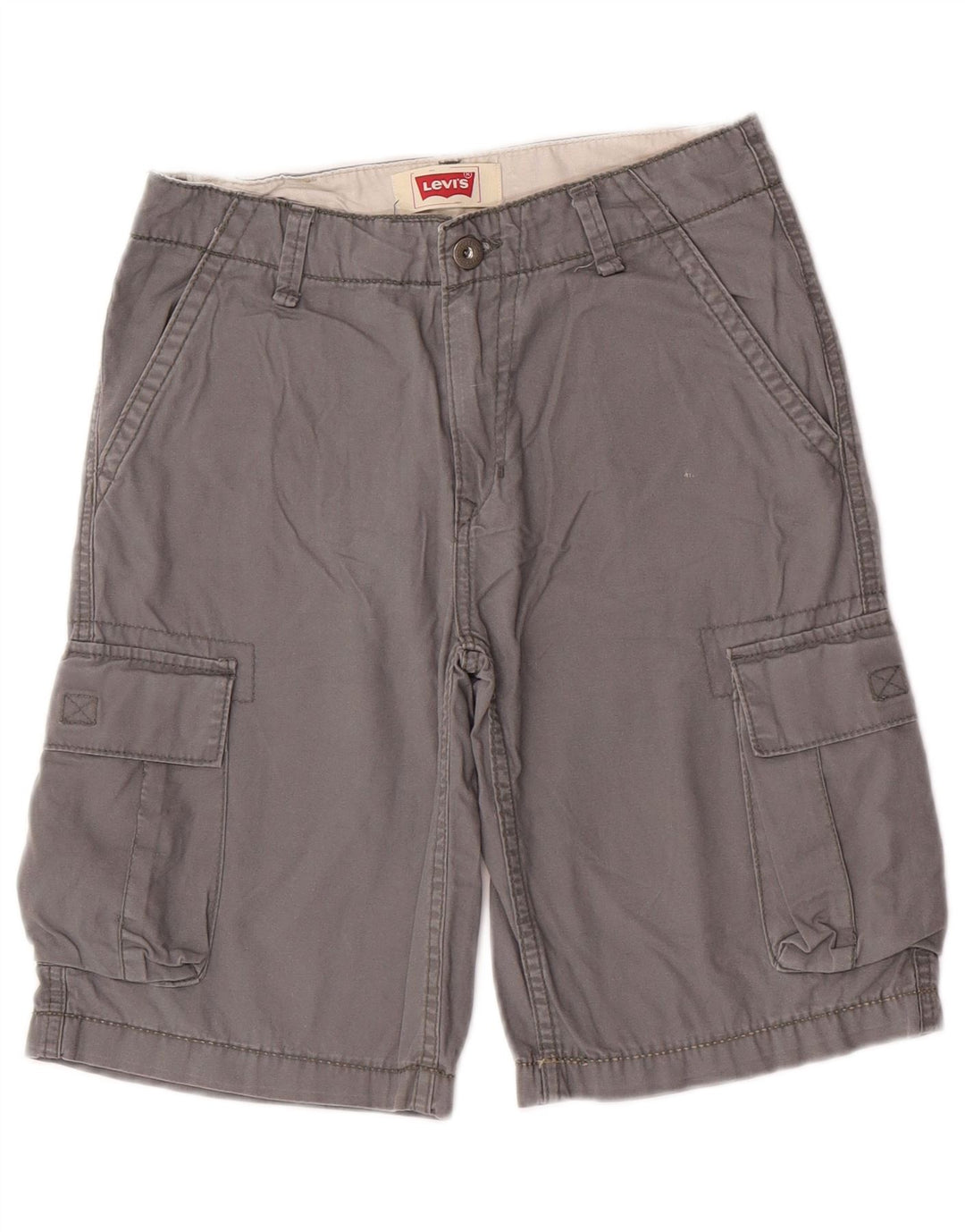 Shorts cargo masculinos Levi's 13-14 anos W27 algodão cinza