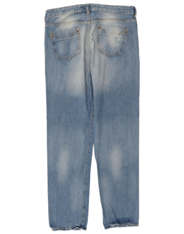 Jeans reto feminino French Connection UK 14 grande W34 L32 algodão azul