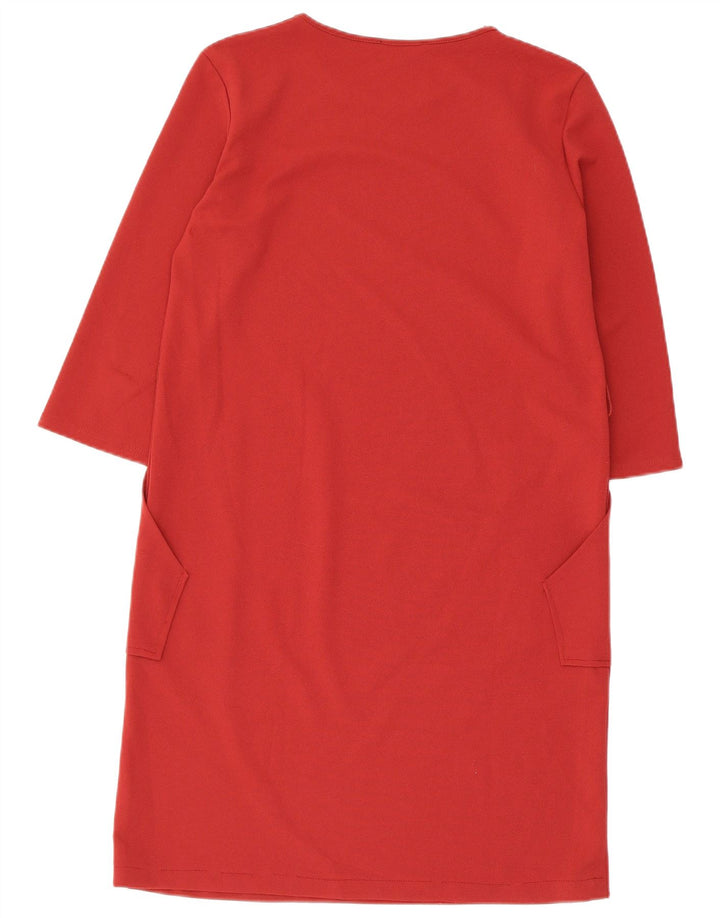 Vestido feminino Zara com manga 3/4 UK 14 vermelho médio