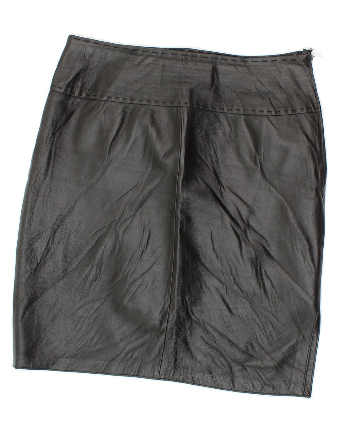 PRIVATE Womens Leather Skirt IT 44 Medium W30 Black Leather Vintage Private and Second-Hand Private from Messina Hembry 