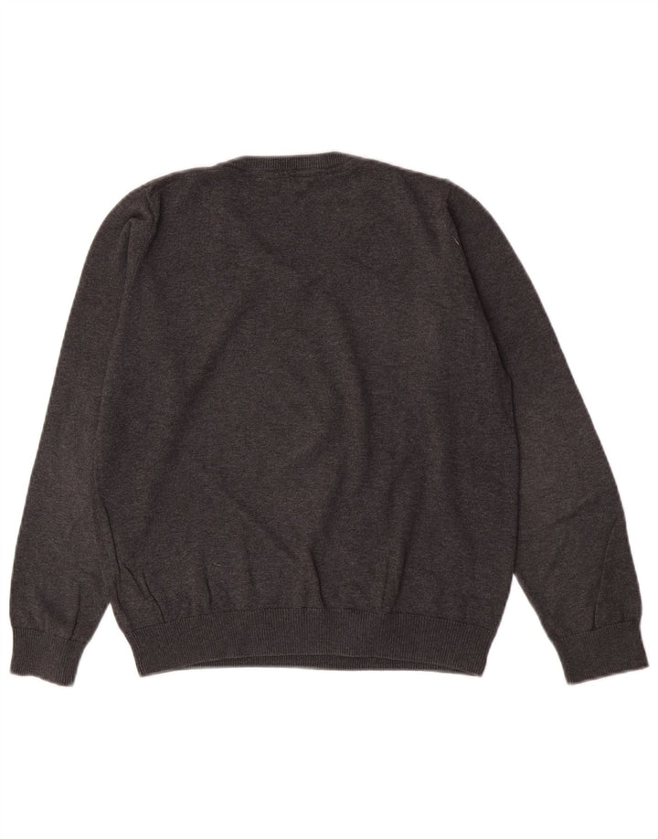 Suéter Marks & Spencer Boys com decote em V 11-12 anos algodão cinza
