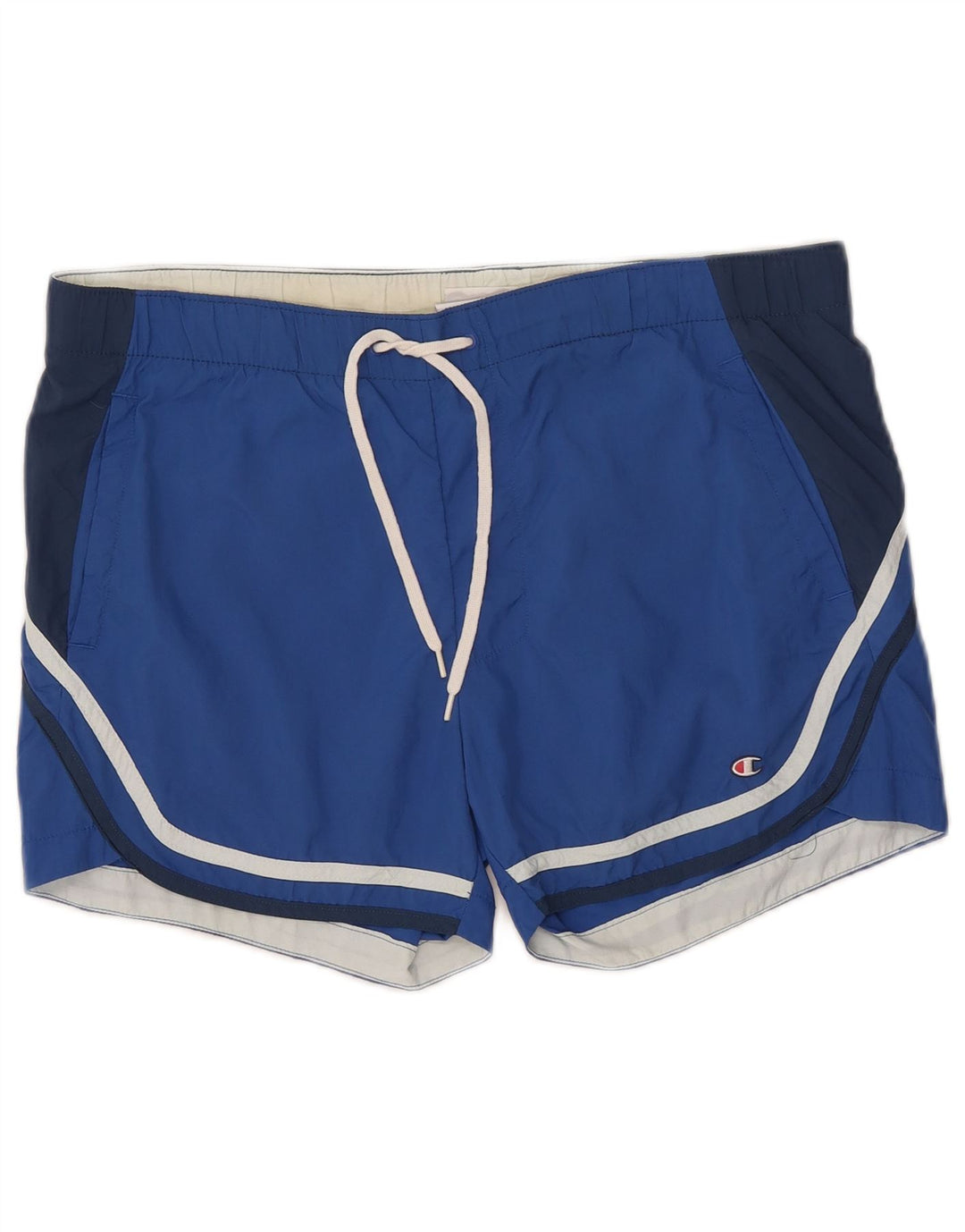 Shorts de natação masculino Champion médio azul colorblock poliamida