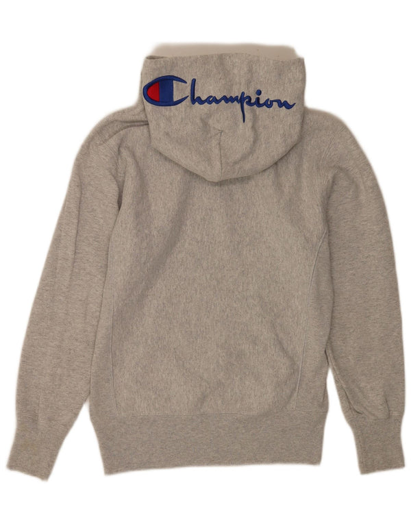 Jumper masculino com capuz gráfico Champion pequeno algodão cinza