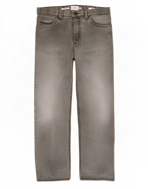 Marks & Spencer Masculino Stretch Regular Straight Jeans W34 L31 Algodão Cinza