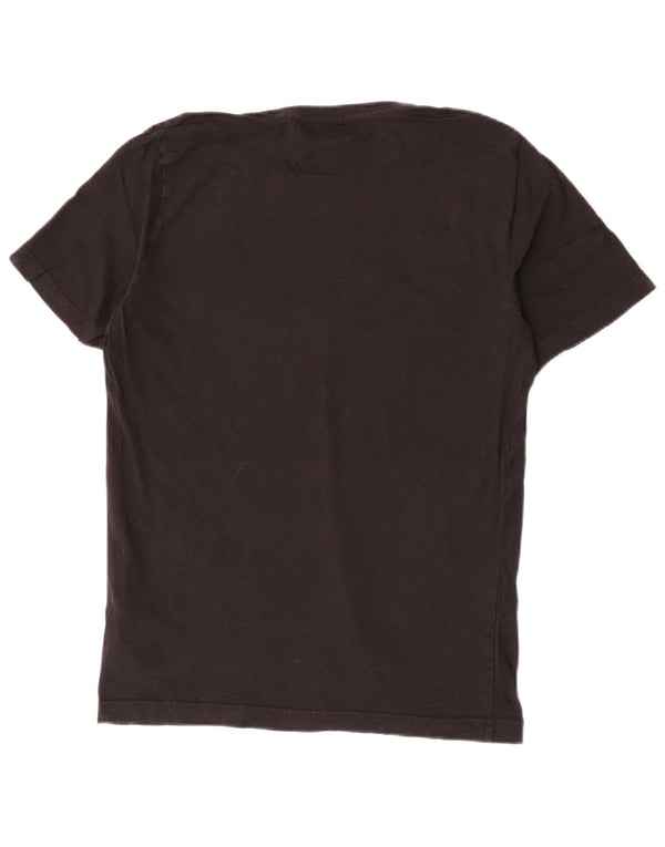 Puma Mens Graphic T-Shirt Top Médio Algodão Preto
