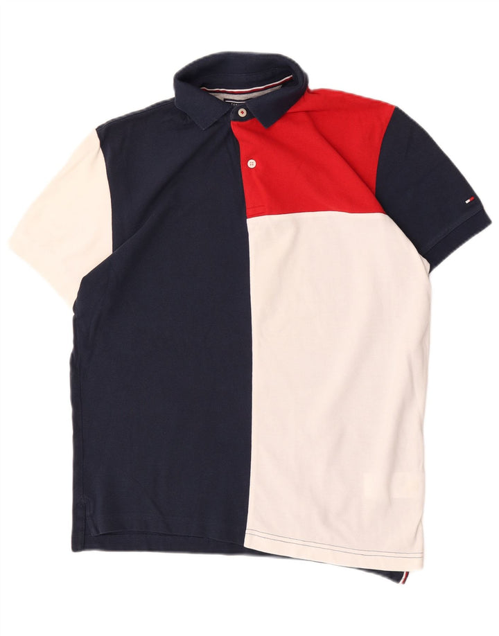 Camisa polo masculina Tommy Hilfiger Regular Fit pequena bloco colorido multicolorido