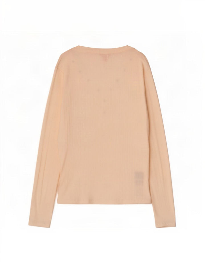 Top feminino Guess de manga comprida UK 14 grande viscose off white