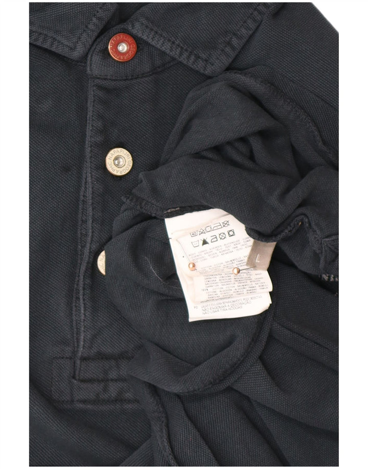 Camisa polo masculina NAPAPIJRI grande algodão azul marinho