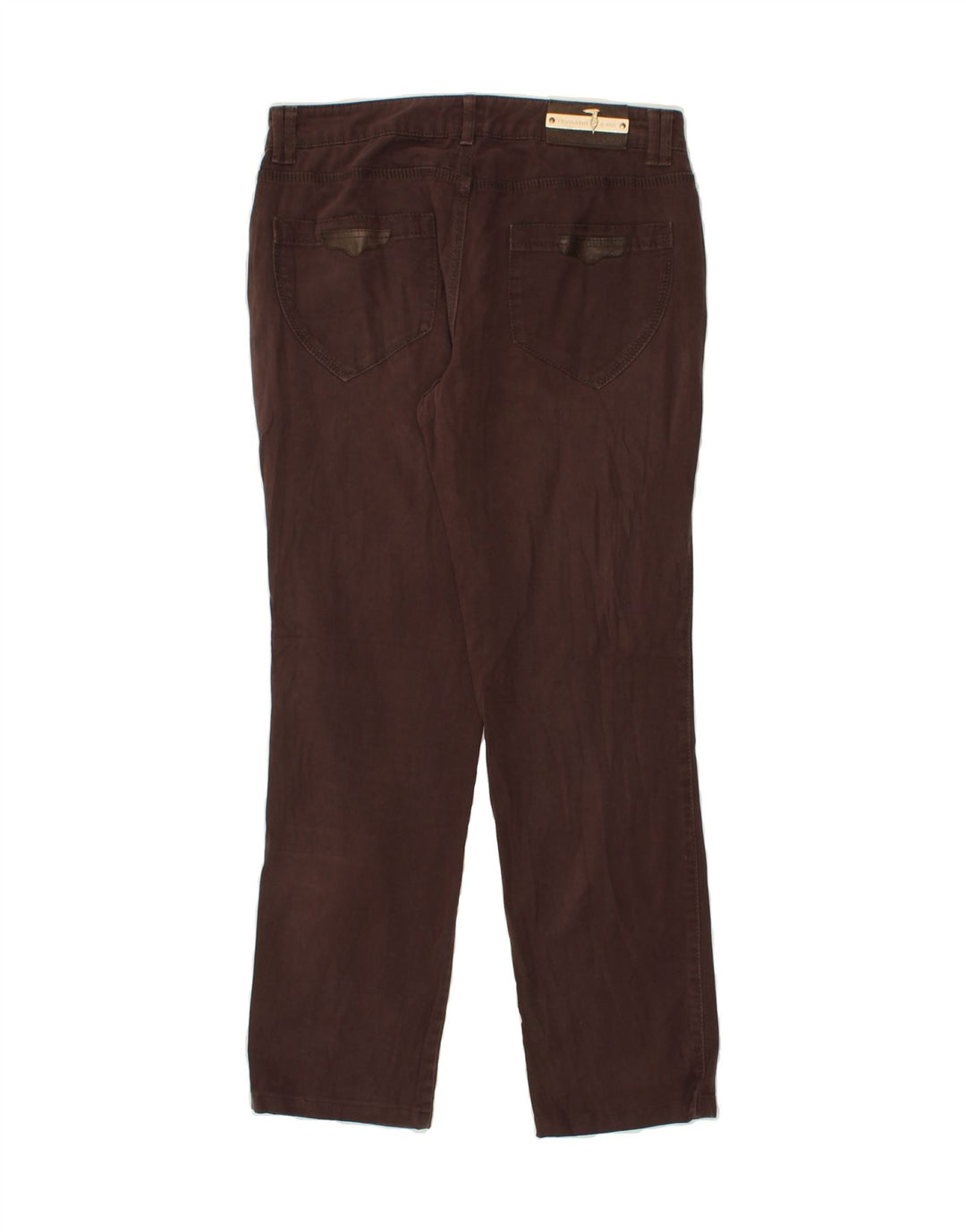 TRUSSARDI Womens Slim Casual Trousers W31 L28  Brown Cotton Vintage Trussardi and Second-Hand Trussardi from Messina Hembry 