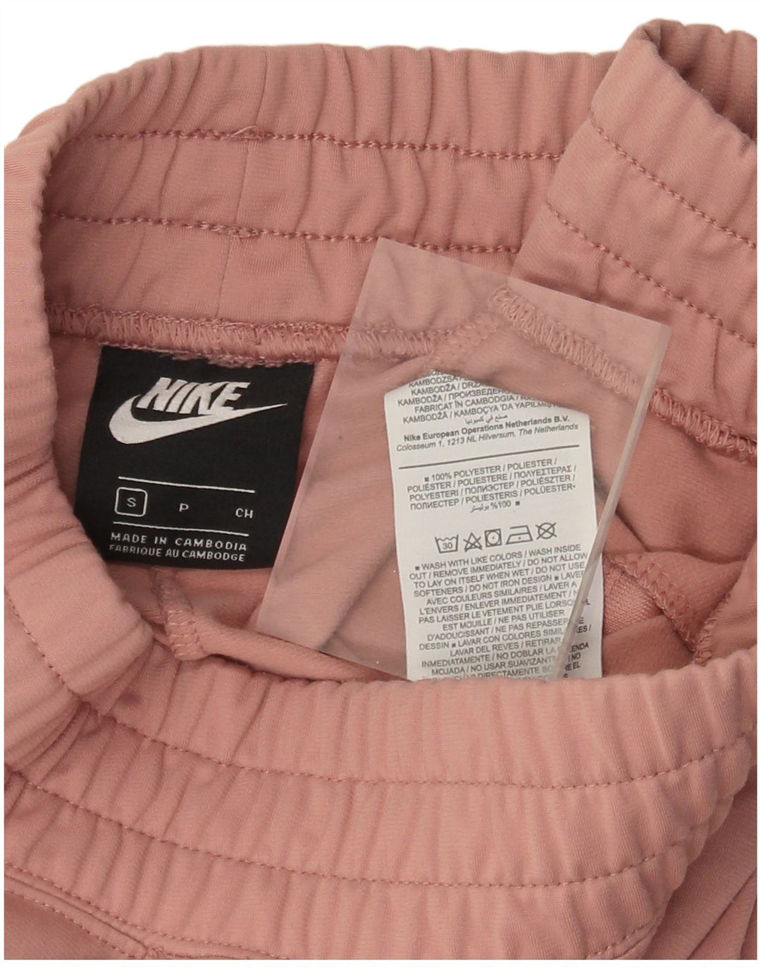 Calça de treino feminina Nike Joggers UK 10 pequena rosa poliéster