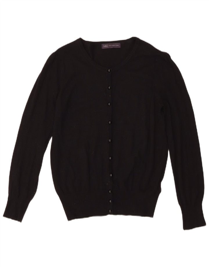 Suéter cardigã feminino Marks & Spencer Reino Unido 10 pequeno viscose preta