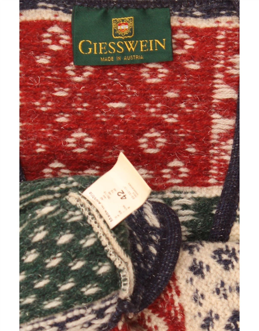 Cardigã feminino Giesswein EU 42 grande geométrico multicolorido