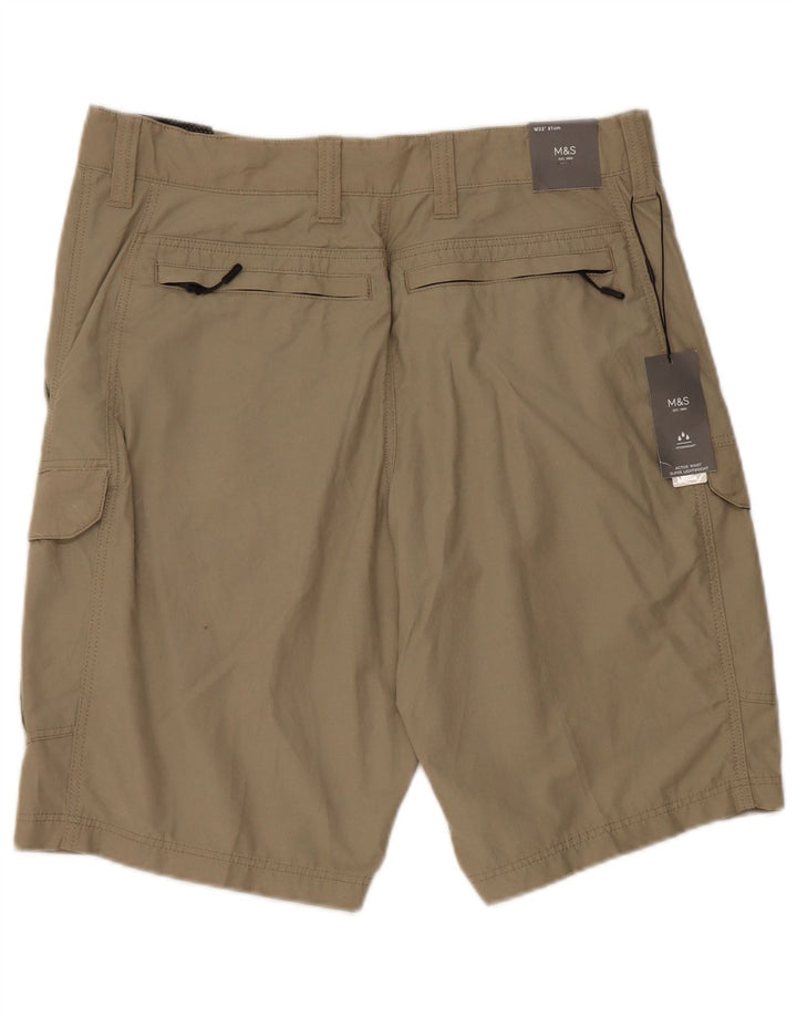 Shorts cargo masculino Marks & Spencer W32 algodão bege médio