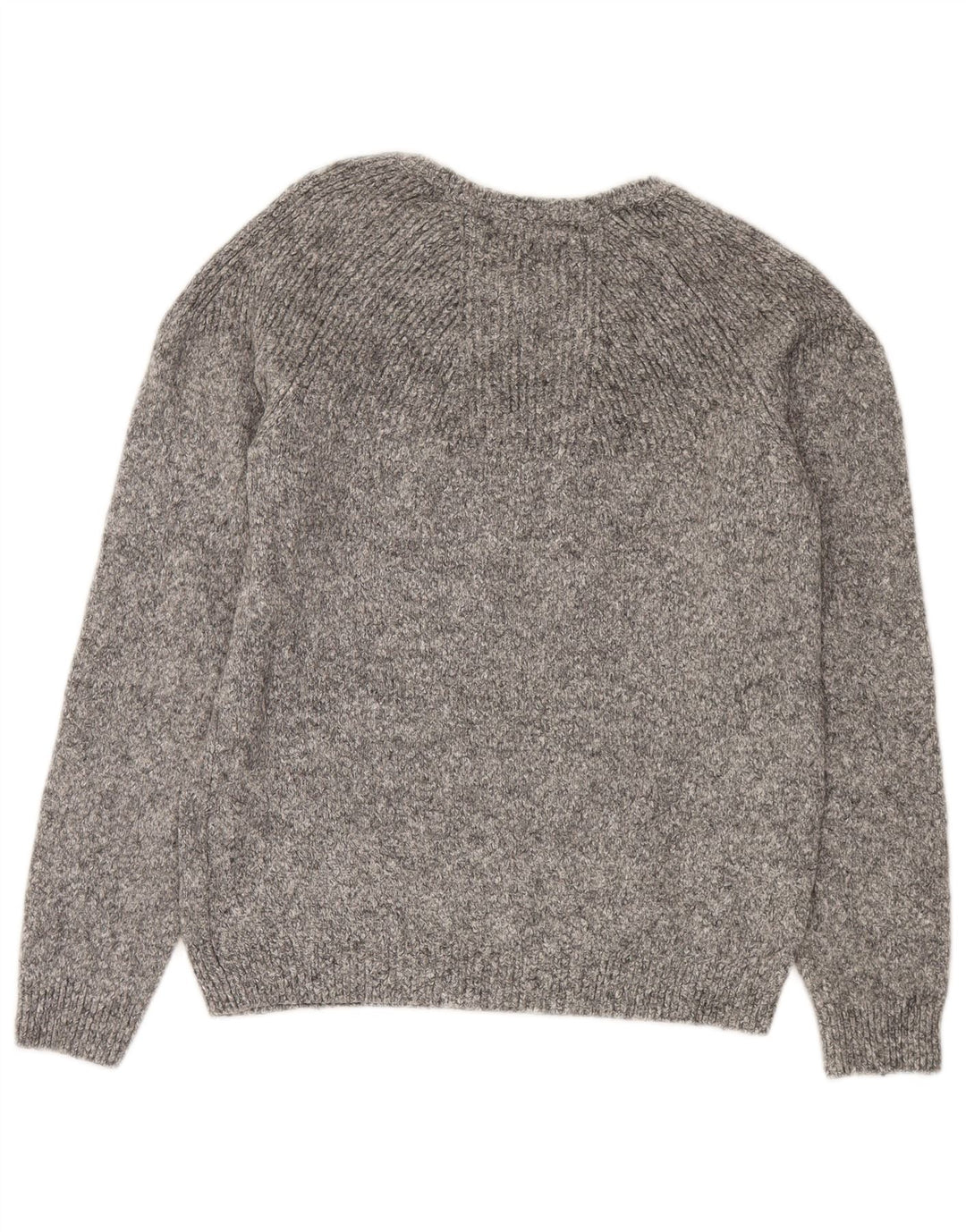 Suéter masculino Zara com gola canoa de lã manchada cinza médio