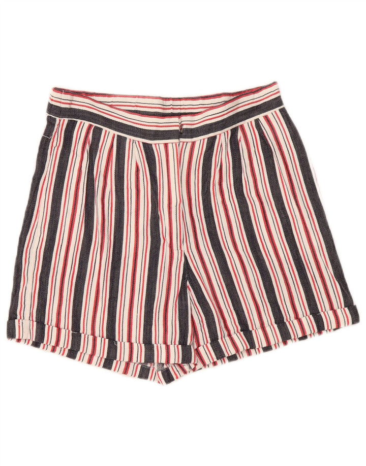 Shorts chino feminino French Connection UK 8 pequeno W28 listrado multicolorido