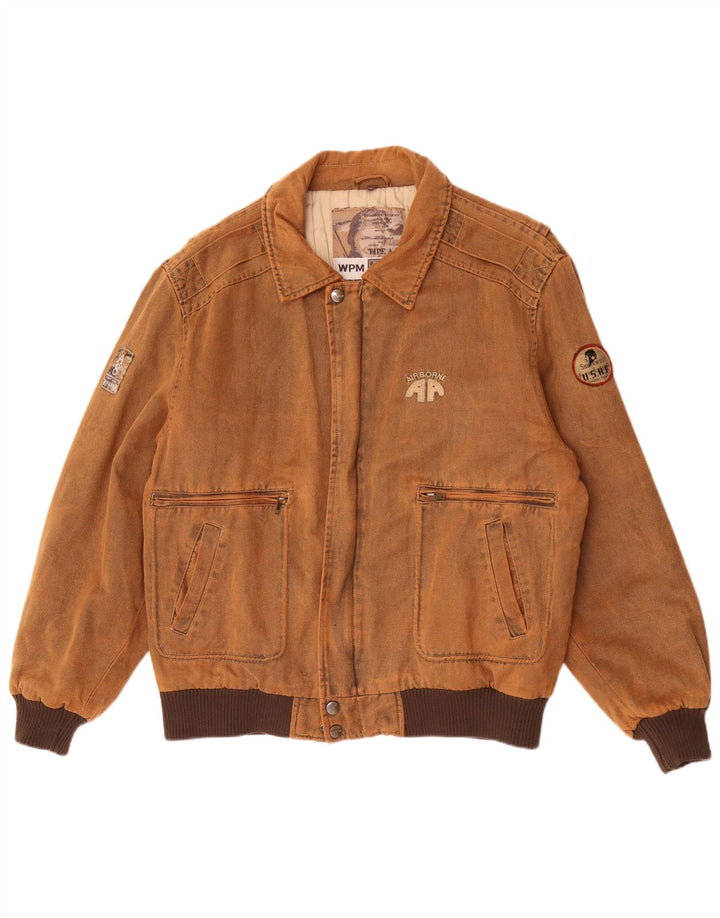 Jaqueta bomber masculina WPM Type A-8 Graphic UK 42 XL marrom colorblock