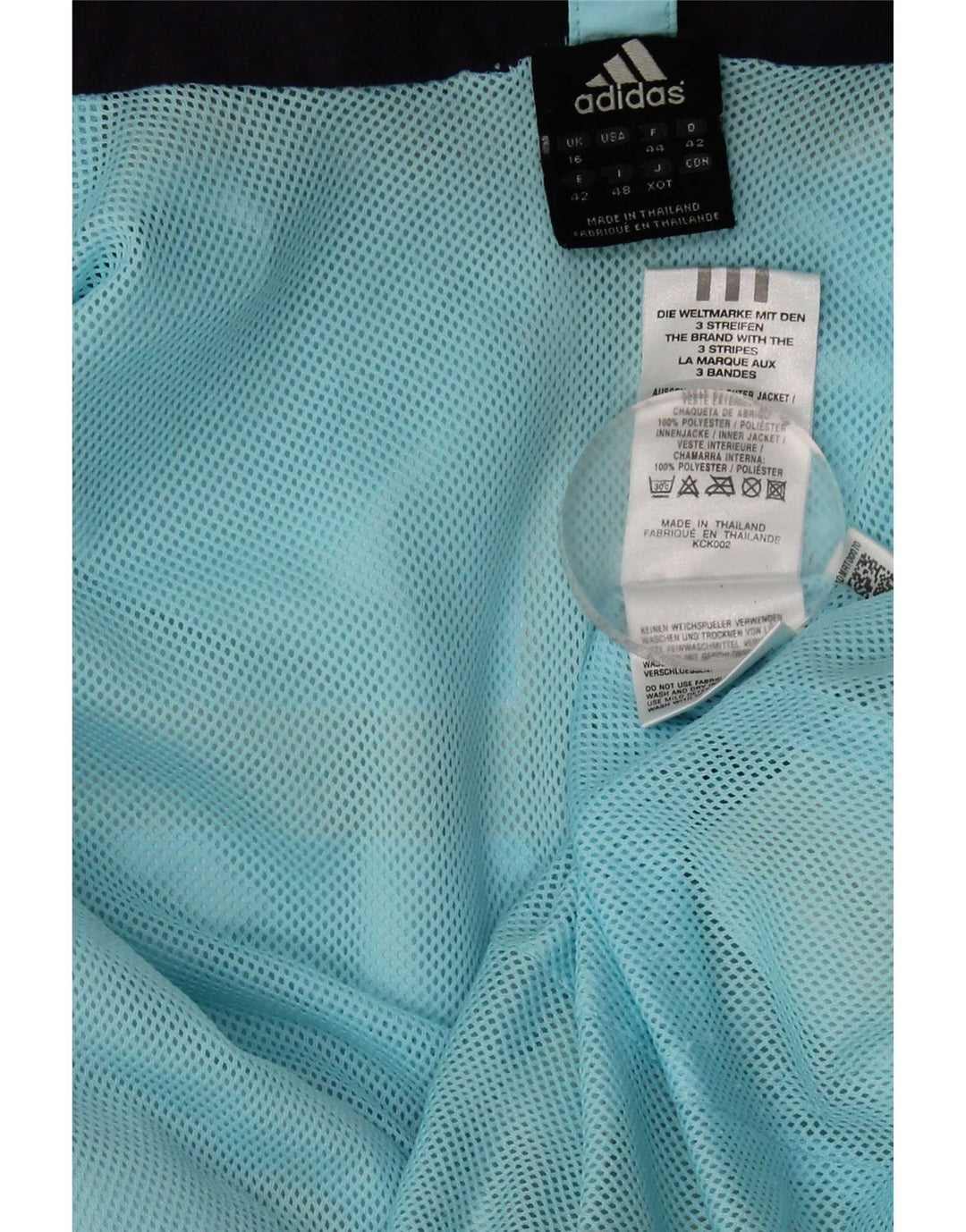 Adidas Womens Clima Proof Hooded Rain Jacket UK 16 Grande Azul Poliéster