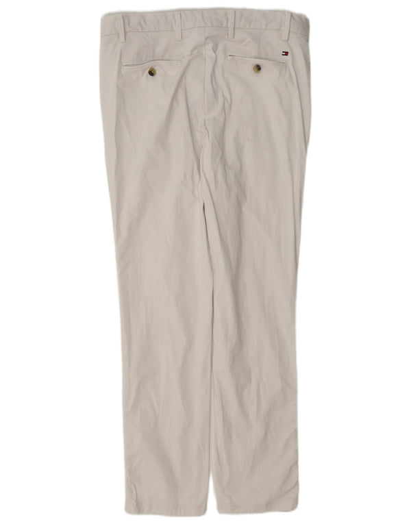 Tommy Hilfiger Mens Straight Suit Calças W33 L30 Algodão Branco