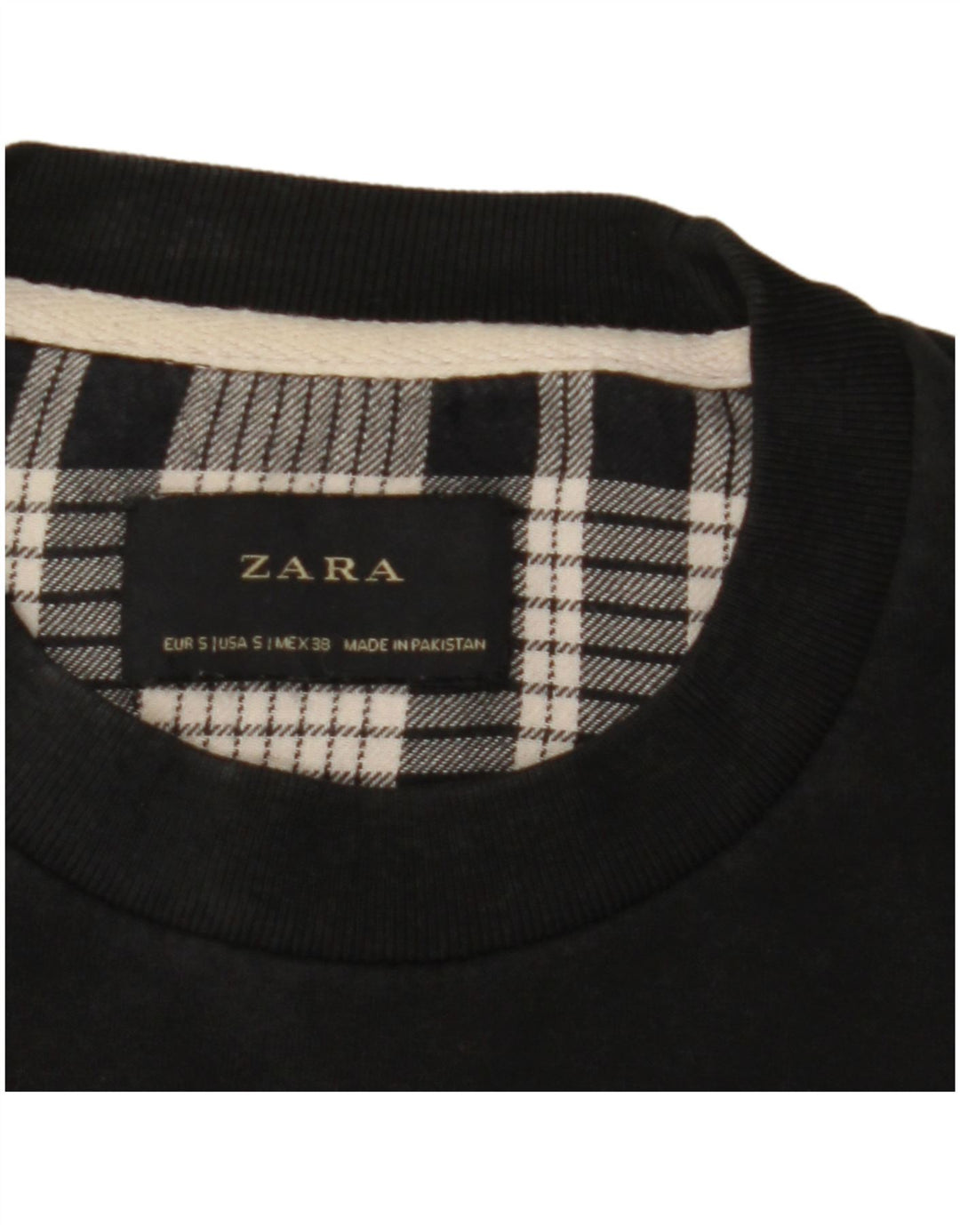 Zara Moletom Masculino Jumper Pequeno Xadrez Preto