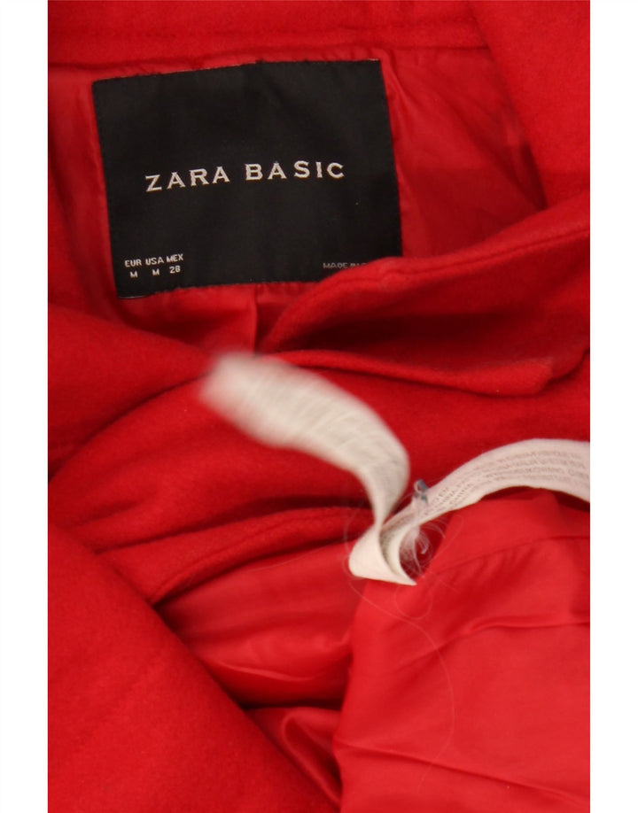Sobretudo feminino ZARA UK 12 lã vermelha média
