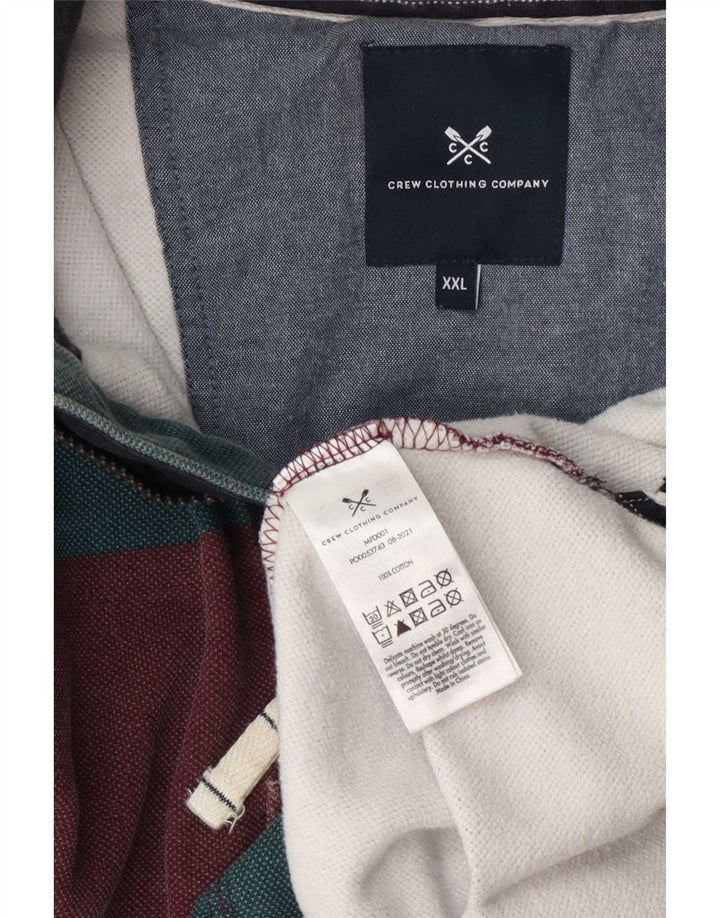 Crew Clothing Mens Zip Neck Moletom Jumper 2XL Listrado Multicolorido