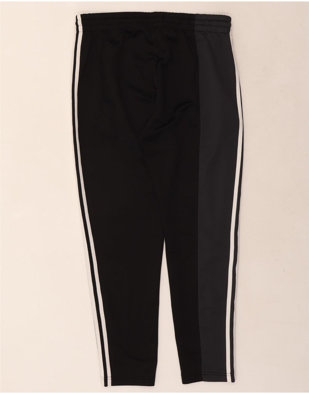 Calça de treino feminina Adidas UK 16/18 grande preto colorblock poliéster