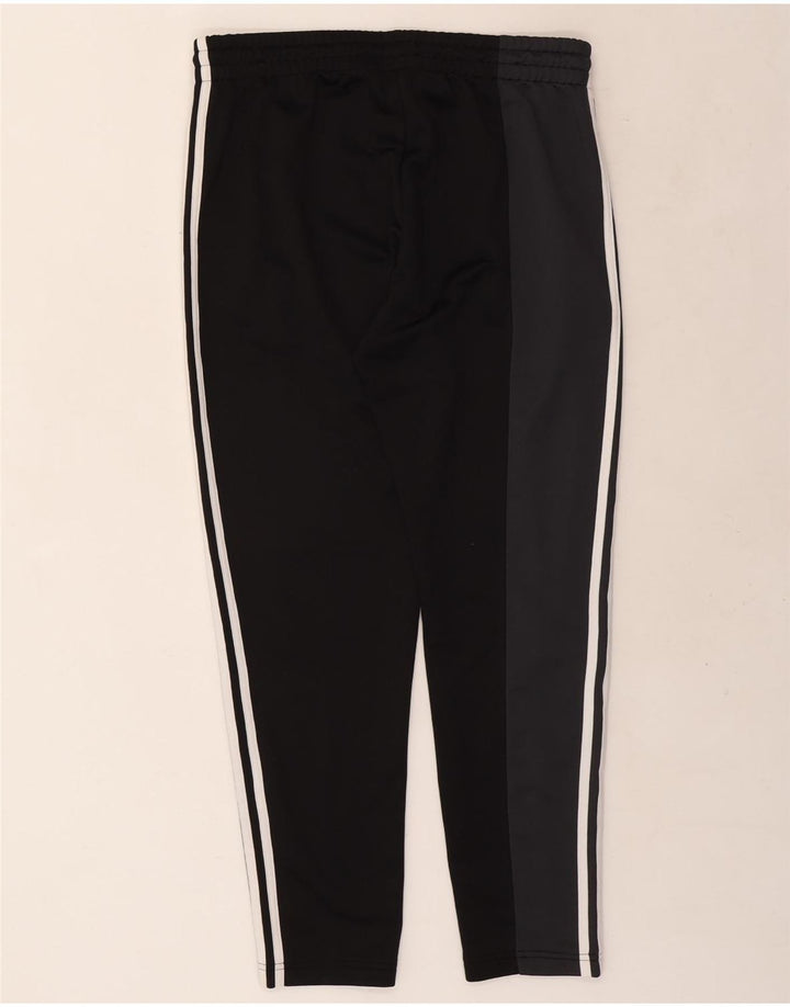 Calça de treino feminina Adidas UK 16/18 grande preto colorblock poliéster