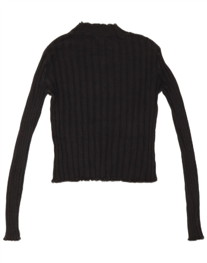 Suéter feminino Zara com gola tartaruga e gola alta Reino Unido 12 médio preto