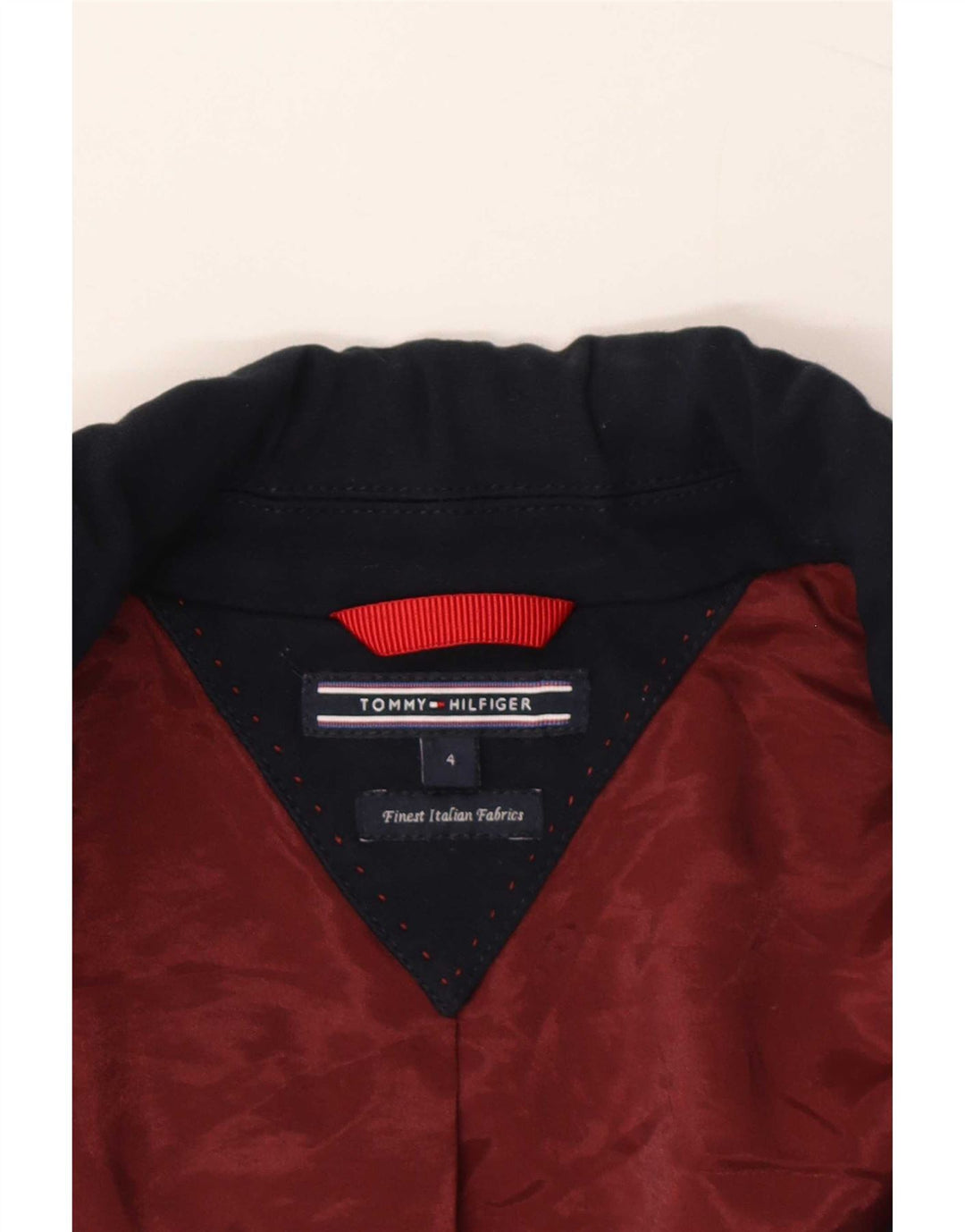 Jaqueta blazer feminina Tommy Hilfiger com 1 botão US 4 pequena azul marinho viscose