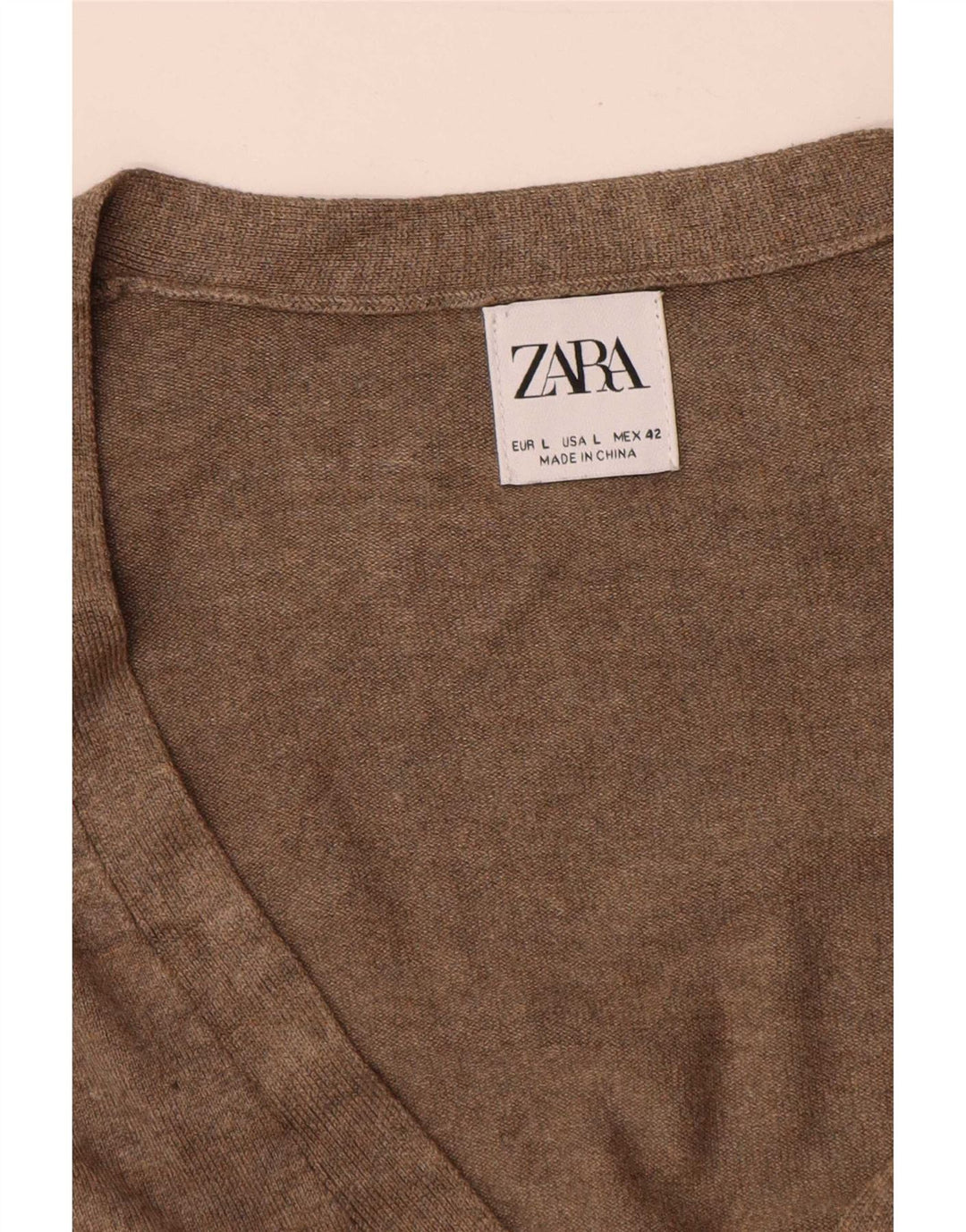 Suéter cardigã masculino Zara grande bege