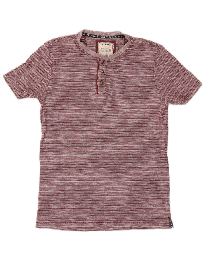 Camiseta masculina Fat Face Top XS risca de giz vermelha