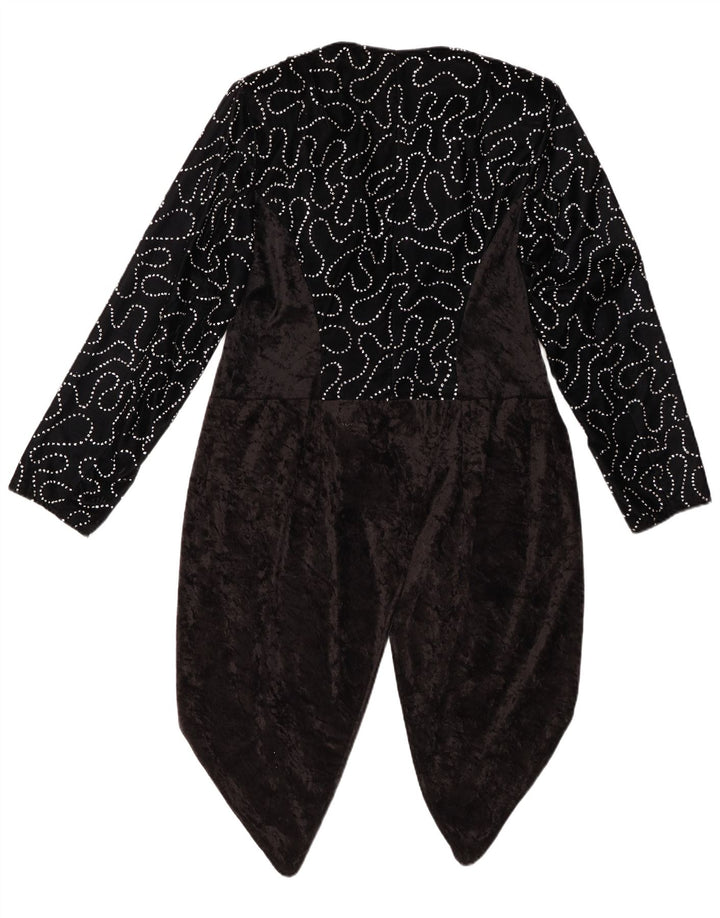 Jaqueta blazer feminina VINTAGE com padrão abstrato IT 42 médio preto