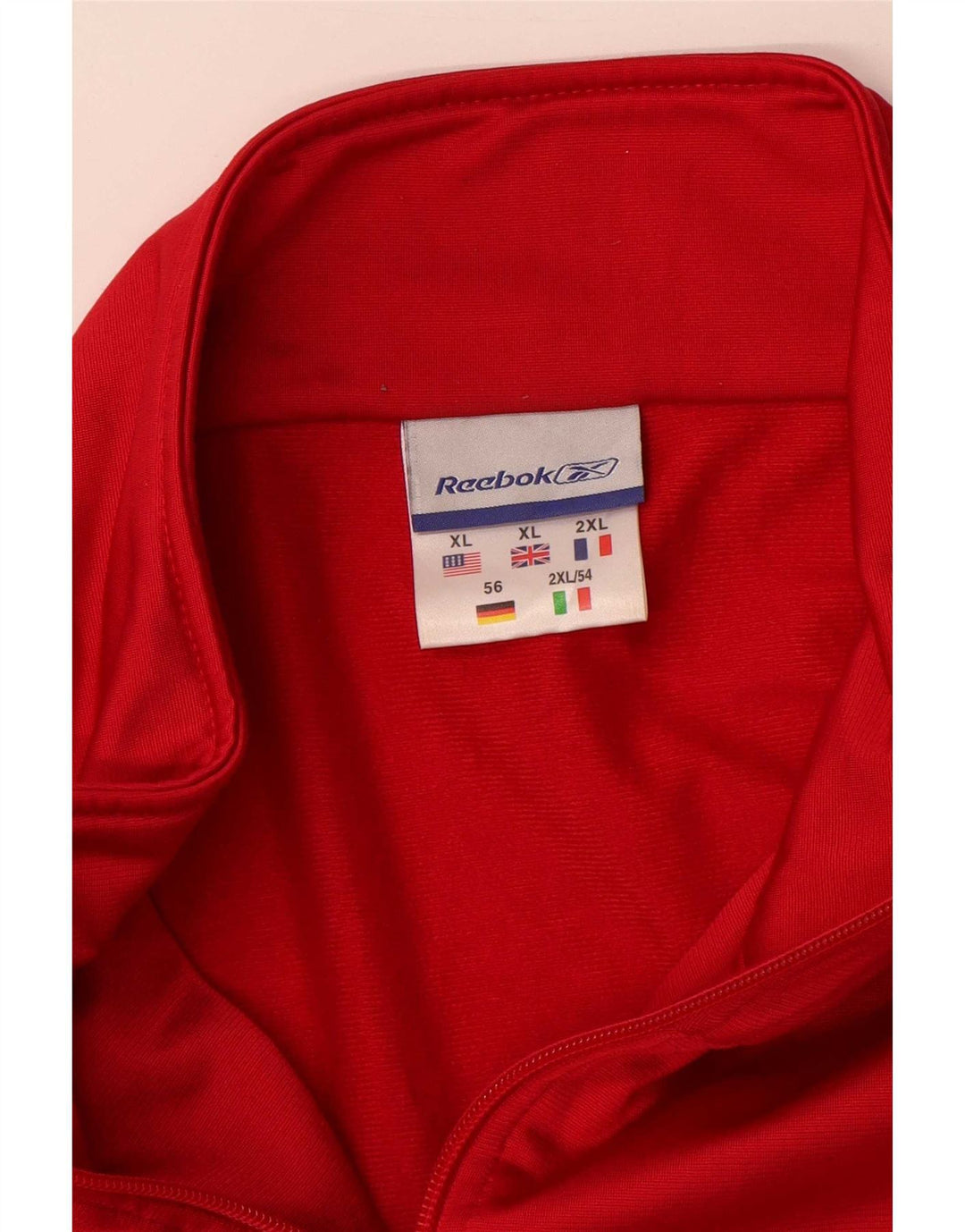 Reebok Mens Tracksuit Top Jacket XL Vermelho Colorblock Poliéster Esportes