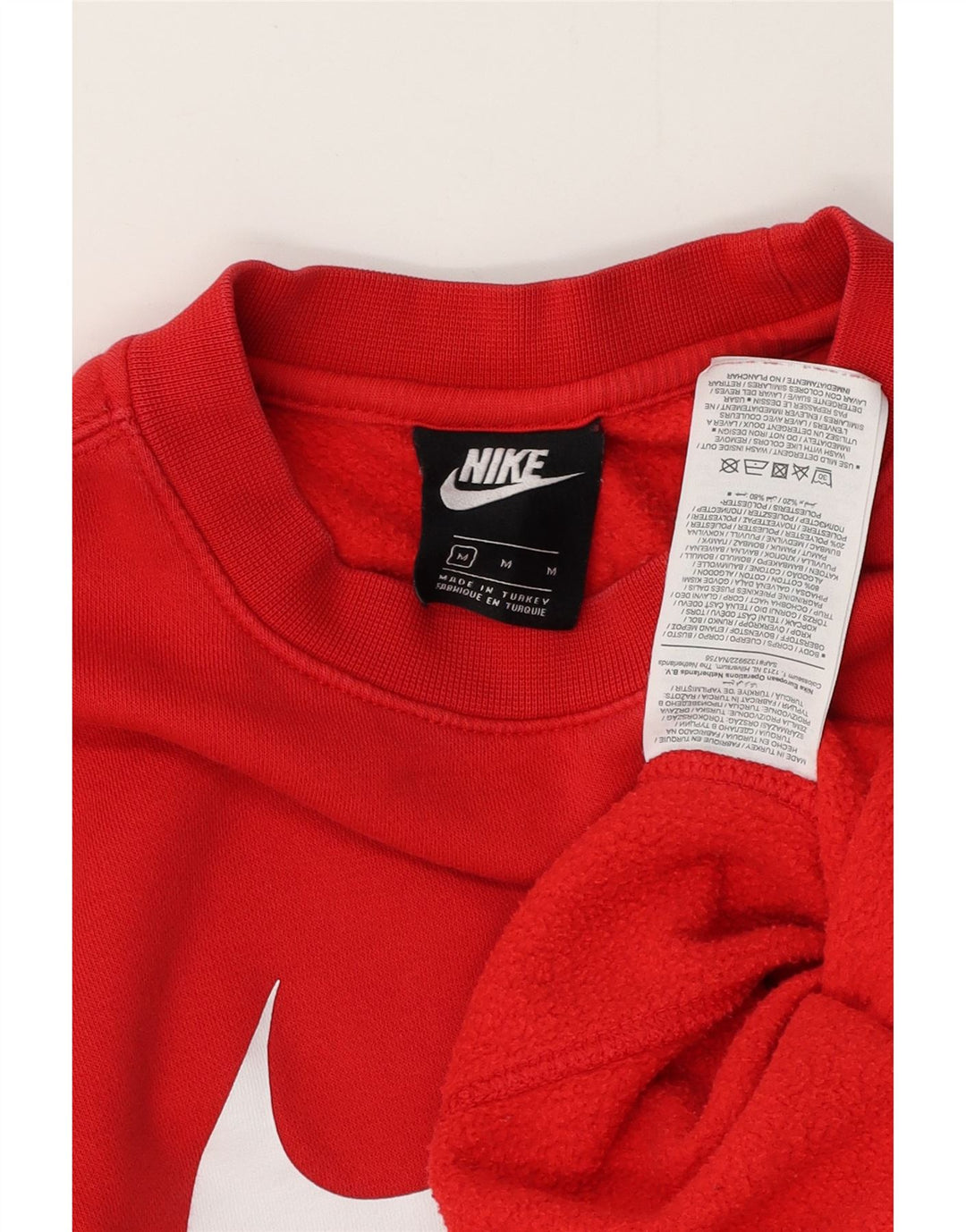 NIKE Mens Graphic Moletom Jumper Médio Algodão Vermelho