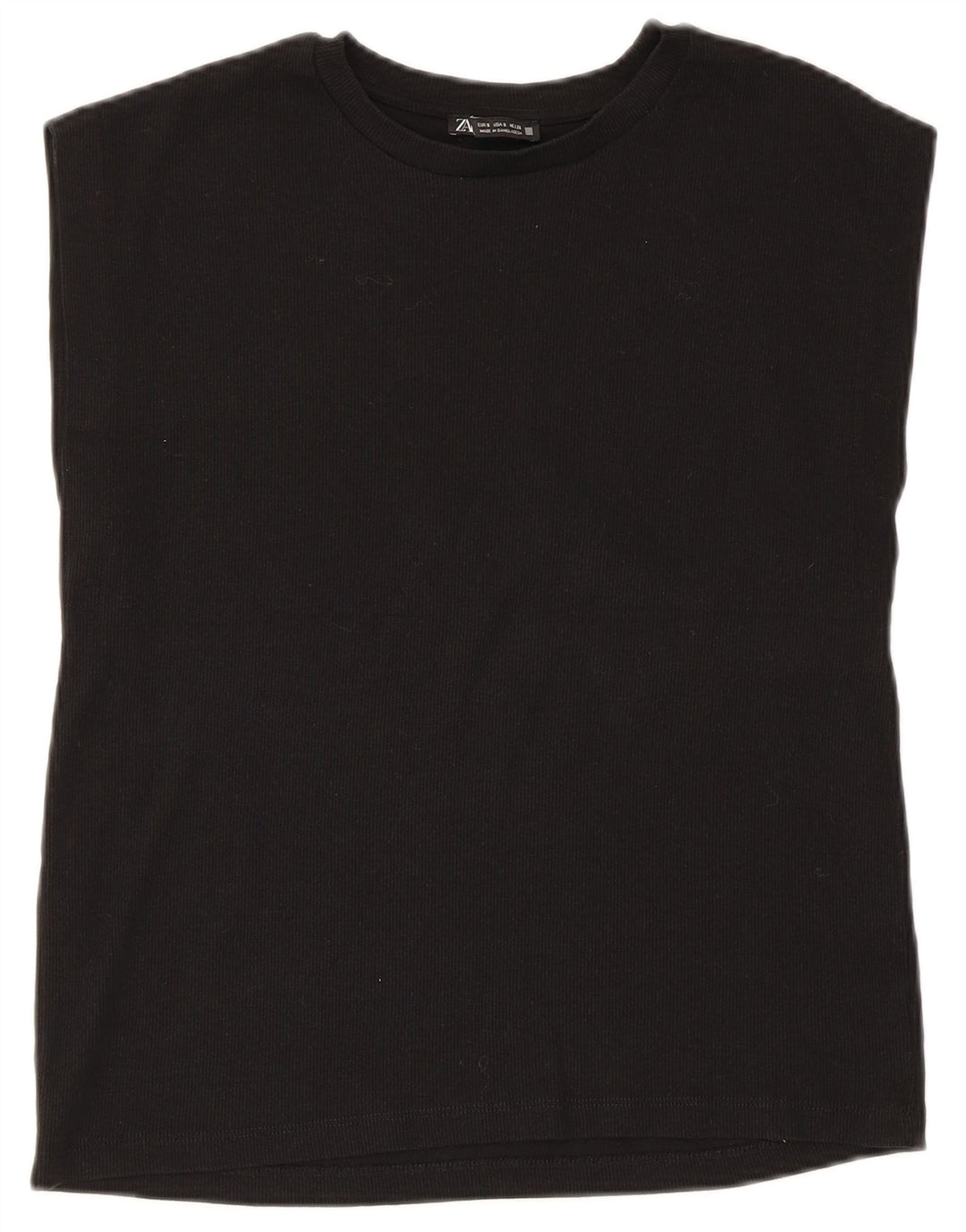Colete feminino Zara UK 10 pequeno algodão preto