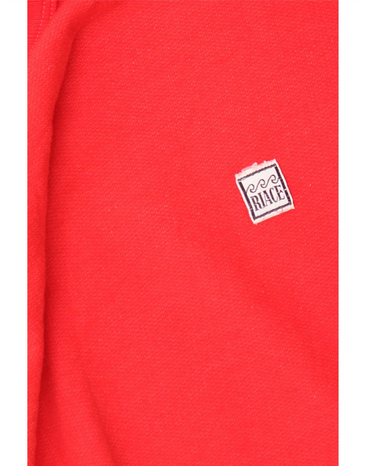 Jumper de moletom masculino vintage grande bloco colorido vermelho