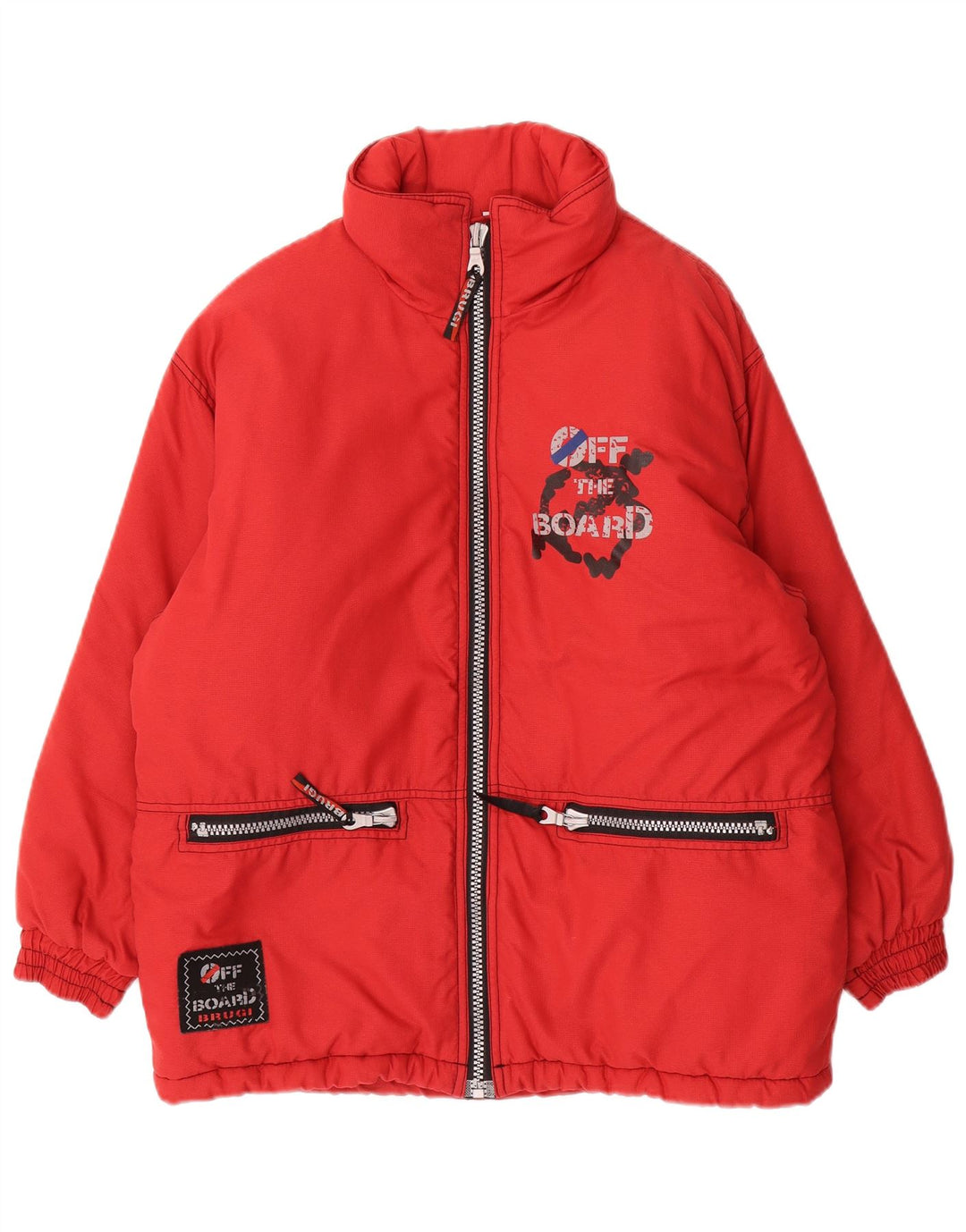 BRUGI Mens Ski Jacket UK 40 Large Red Colourblock Polyamide