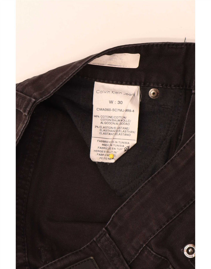 Calça jeans reta masculina Calvin Klein W30 L34 algodão preto