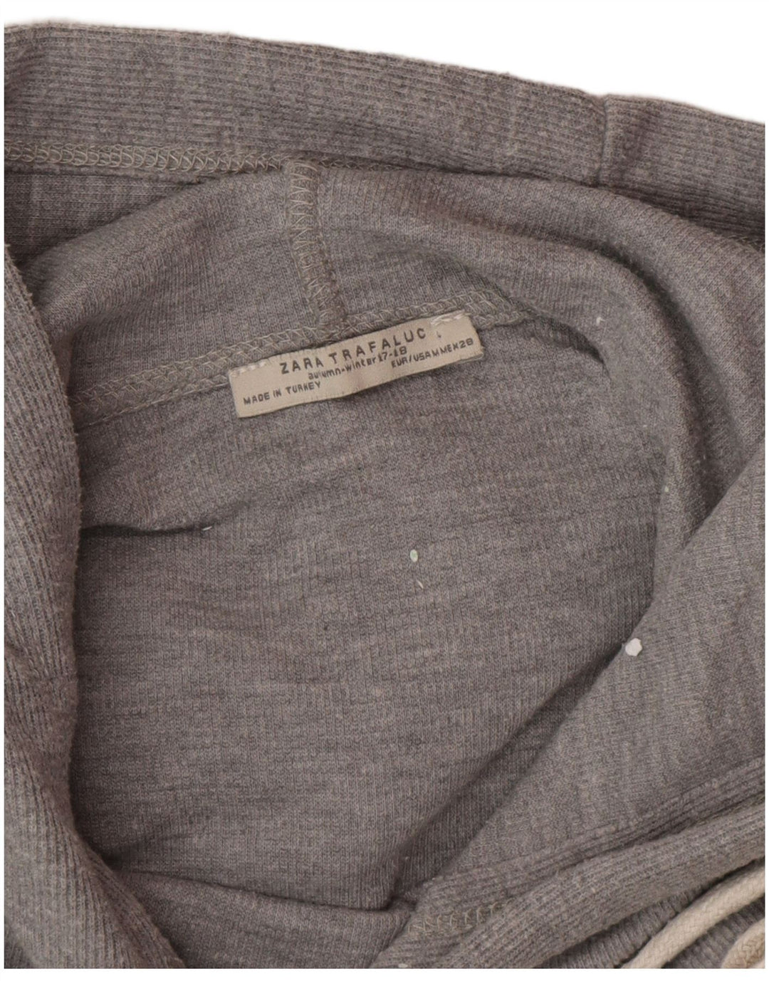 Zara Womens Hooded Oversized Top Manga Longa Reino Unido 14 Médio Cinza Manchado