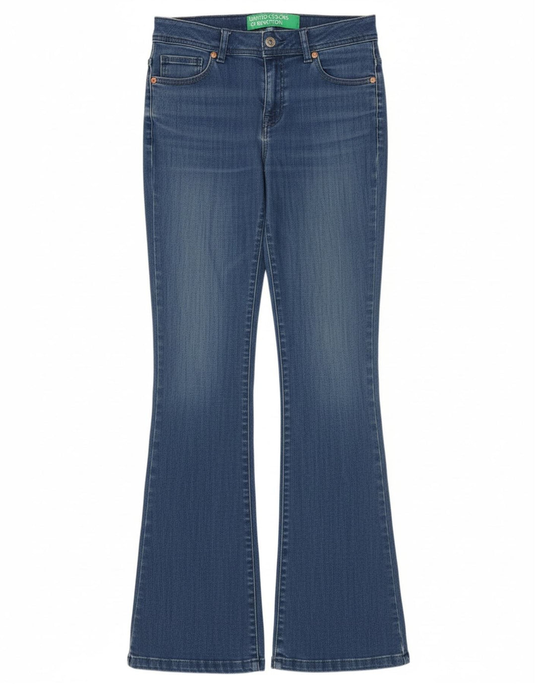 Calça jeans feminina BENETTON W26 L33 azul algodão