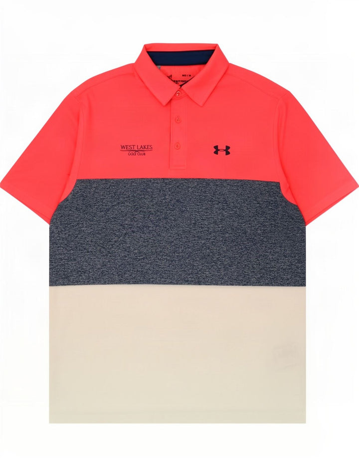 Camisa polo masculina Under Armour média colorida colorblock poliéster