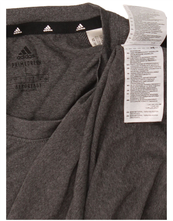 Adidas Mens Aeroready Camiseta Top Grande Cinza Poliéster