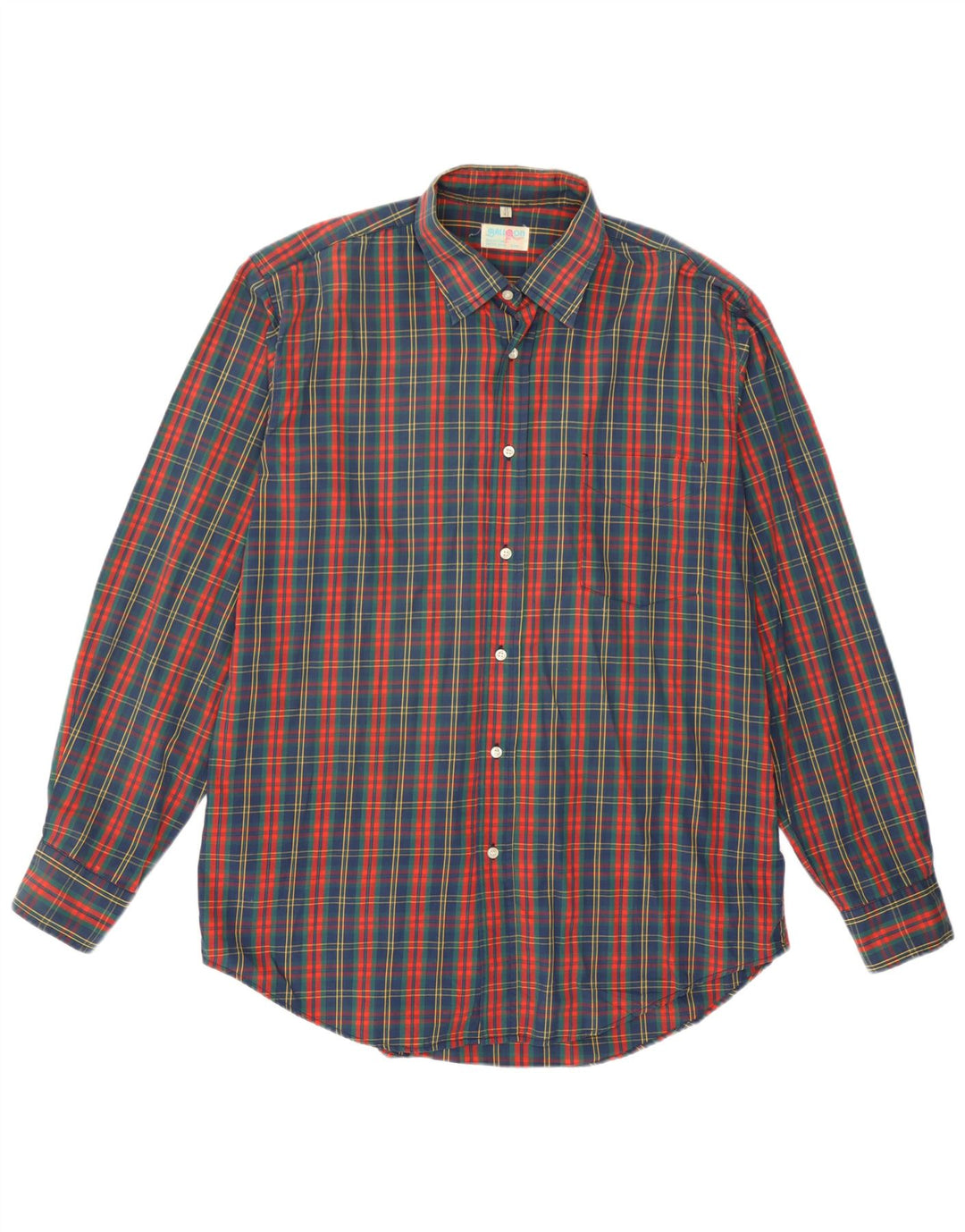 Camisa masculina balão tamanho 17 43 XL algodão xadrez multicolorido